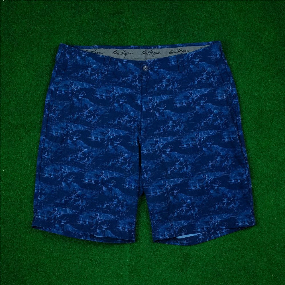 Ben Hogan Blue Hawaiian Print Golf Short